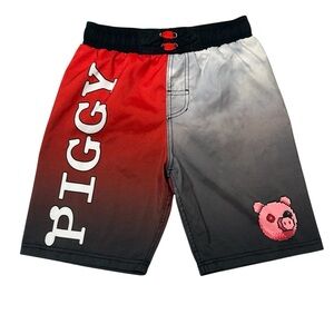 Boys' Red and Gray Swim Shorts Size M